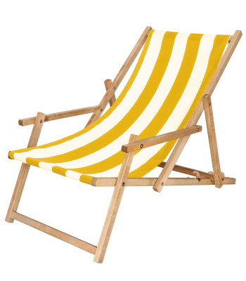 Käetugedega lamamistool Springos DC006 DSWY, kollane triip