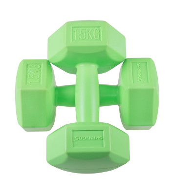 Kuusnurksed hantlid, Springos FA1031, 2 x 1,5 kg