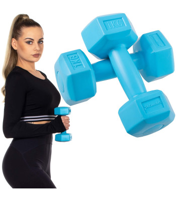Kuusnurkne hantel Springos FA1030, 2 x 1 kg