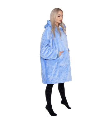 Kapuutsiga tekk – helesinine, Springos HA7320, oversized