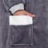 Suur kapuutsiga tekk – hoodie blanket, hall, oversize, Springos HA7328