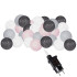 Cotton Balls dekoratiivne elektritoitega valguskett, grafiitvalged, Springos CL0155, 50 LED