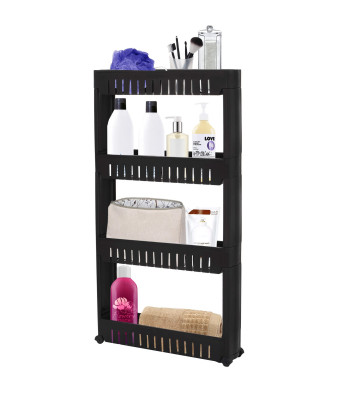 Ratastel riiulikapp Springos HA1017, must, 101,5 × 54 × 12,5 cm