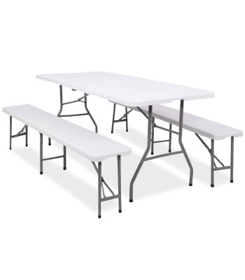 Kokkupandav laud 2 pingiga Springos GF0099, 180 x 74 x 74 cm
