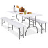 Kokkupandav laud 2 pingiga Springos GF0099, 180 x 74 x 74 cm