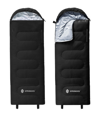 2-in-1 reisimagamiskott, soe matkatekk, must-hall – Springos CS0122, 220x80 cm