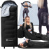 2-in-1 reisimagamiskott, soe matkatekk, must-hall – Springos CS0122, 220x80 cm