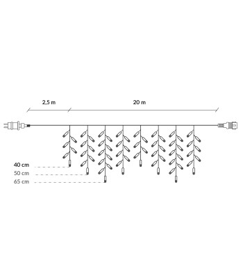 Jõulude LED-kardinavalgustus – 500 LED, 20 m, Springos CL0518