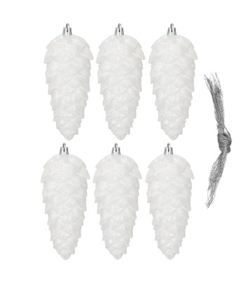 Jõulupuu ripatsid käbide kujul, Springos CA1170, 6 tk, 14 cm