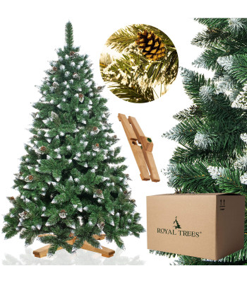 Kunstlik jõulupuu Premium Royal Trees Springos lumine teemantmänd koonustega CT0192 240 cm