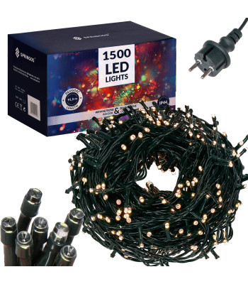 Jõulutuled, soe valge, Springos 1500 CL1500, 90 m, IP44