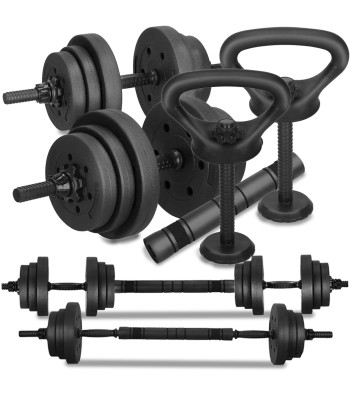 Reguleeritav hantlikomplekt Springos FA1672, kang + raskused, must, 30 kg