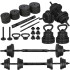Reguleeritav hantlikomplekt Springos FA1672, kang + raskused, must, 30 kg