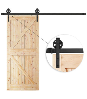 Liugukse süsteem, barn door, siin ja kinnitusdetailid kuni 100 kg, mattmust, Springos HA5007, 183 cm