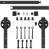 Liugukse süsteem, barn door, siin ja kinnitusdetailid kuni 100 kg, mattmust, Springos HA5007, 183 cm