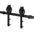 Liugukse süsteem, barn door, siin ja kinnitusdetailid kuni 100 kg, mattmust, Springos HA5007, 183 cm