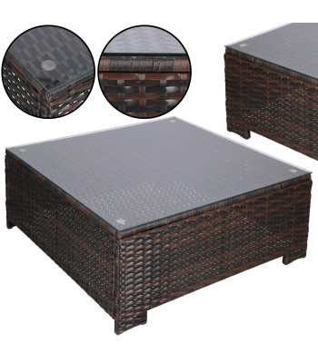 Modulaarne aiamööblikomplekt, laud, tugitool, diivan, 4 moodulit, pruun-kreem, Springos GF0062