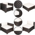 Modulaarne aiamööblikomplekt, laud, tugitool, diivan, 4 moodulit, pruun-kreem, Springos GF0062