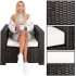 Modulaarne aiamööblikomplekt, laud, tugitool, diivan, 4 moodulit, pruun-kreem, Springos GF0062
