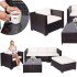 Modulaarne aiamööblikomplekt, laud, tugitool, diivan, 4 moodulit, pruun-kreem, Springos GF0062