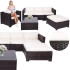 Modulaarne aiamööblikomplekt, laud, tugitool, diivan, 4 moodulit, pruun-kreem, Springos GF0062