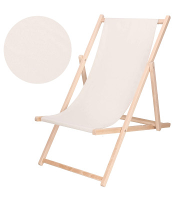 Lamamistool Springos, puidust raam, beež kangas, reguleeritav kolmes asendis, DC0010 ECRU
