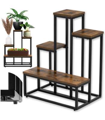 Metallist lillealus Springos GA0210, 4 riiuliga, loftistiilis, mitmetasandiline, moodne, 67 cm