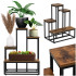 Metallist lillealus Springos GA0210, 4 riiuliga, loftistiilis, mitmetasandiline, moodne, 67 cm