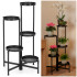 Metallist mitmetasandiline lillealus 5 riiuliga loft-stiilis elutuppa, must – 78,5 cm