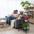 Metallist mitmetasandiline lillealus 5 riiuliga loft-stiilis elutuppa, must – 78,5 cm