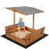 Puidust liivakast Springos SBX120RSET, 120x120cm
