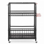 Liikuv tööriistakäru, must pulbervärvitud teras, kuni 80 kg – Springos® GA0267, 96 x 66 x 40 cm