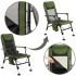 Kokkupandav kalastustool Springos® CS0192 tumeroheline/must – 5 asendit, reguleeritavad jalad, kuni 140 kg