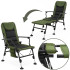Kokkupandav kalastustool Springos® CS0192 tumeroheline/must – 5 asendit, reguleeritavad jalad, kuni 140 kg