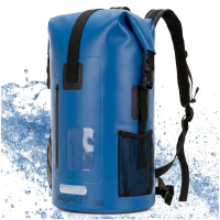 Veekindel seljakott-kott taskute ja rihmadega, sinine/must, Aquaget® AQ0024, 35 L