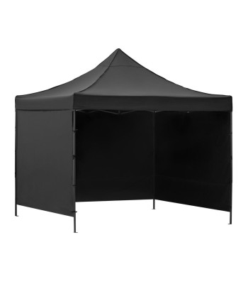Kokkupandav aiapaviljon külgseintega, must, Springos GP0011, 3 × 3 m