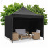 Kokkupandav aiapaviljon külgseintega, must, Springos GP0011, 3 × 3 m