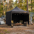 Kokkupandav aiapaviljon külgseintega, must, Springos GP0011, 3 × 3 m