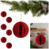 Springos magnetkinnitusega paberist jõulukuulid, punased, 6 tk, 8 cm, CA1497