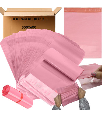 Roosad Kullerfooliumkotid XL 500x600 50 tk