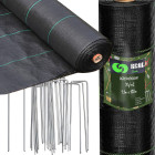 Umbrohutõrjekile 15 pulkaga, 1,1 m x 100 m, 70 g/m², must