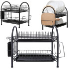 Kahekihiline must metallist nõudekuivatusrest