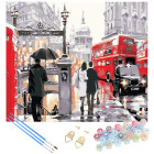 Maalimine numbrite järgi raamiga 40 x 30 cm – Kõrgekvaliteediline komplekt maalimiseks Inglise tänav