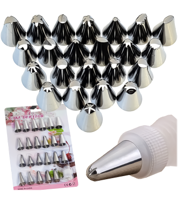 Suur Kondiitrikottide Komplekt 24x Koogikaunistamiseks + Adapter
