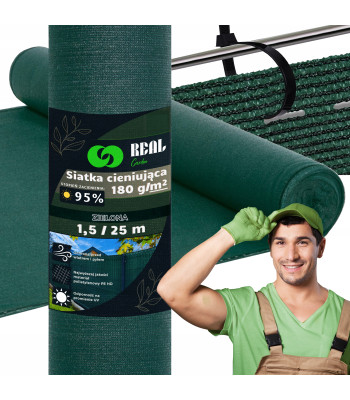 Aia kate - võrk päikese ja tuule eest 95%, 1,5x25 m, 180 g/m², roheline