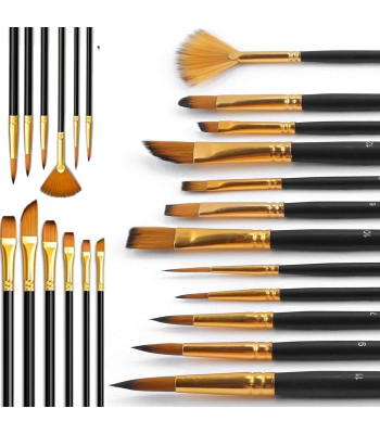 Professionaalne Kunstnike Pintslite Komplekt, 12 tk
