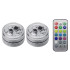 2 X Juhtmeta RGB LED Lamp koos Puldiga Auto Interjöörile