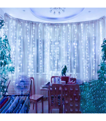 Rippuvad LED Tuled 300 LED Garlands Kardin 3x3m Dekoratiivne