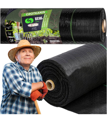 Agrotekstiil 90G 1,1x50m Must UV Kaitsekangas