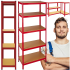 Punane metallist laoriiul 180x90x40